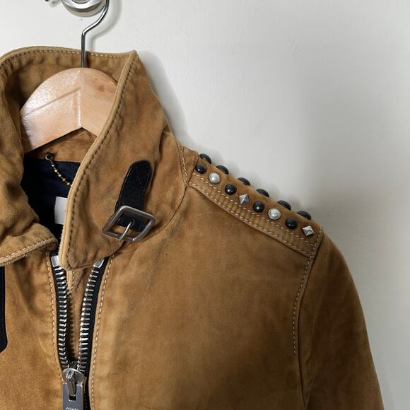 COACH 1941 Suede Lambs Leather Studded Jacket Tan Camel Sz 6 MSRP $1795 - Picture 12 of 12